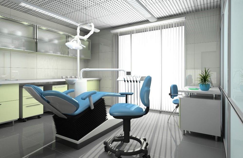 An image from a dental office renovation project, featuring a dentist's chair.