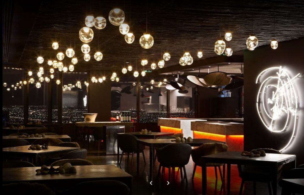 The restaurant floor plan for a dark and moody venue