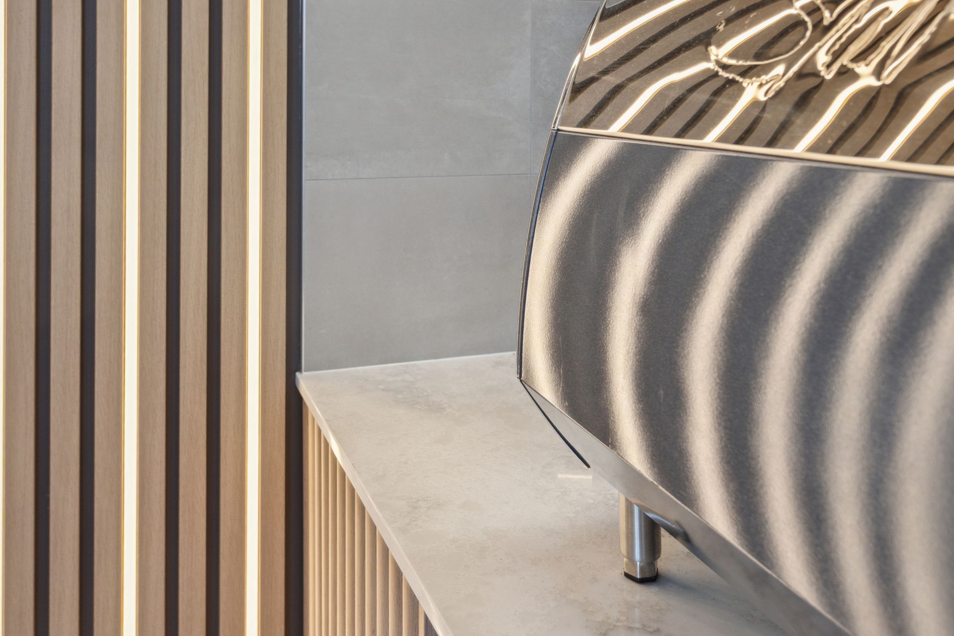 Coffee machine on bench